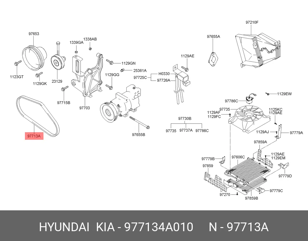HYUNDAI 97713-4A010 V-BELT