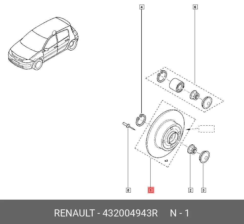 RENAULT 432004943R ROTOR DISC
