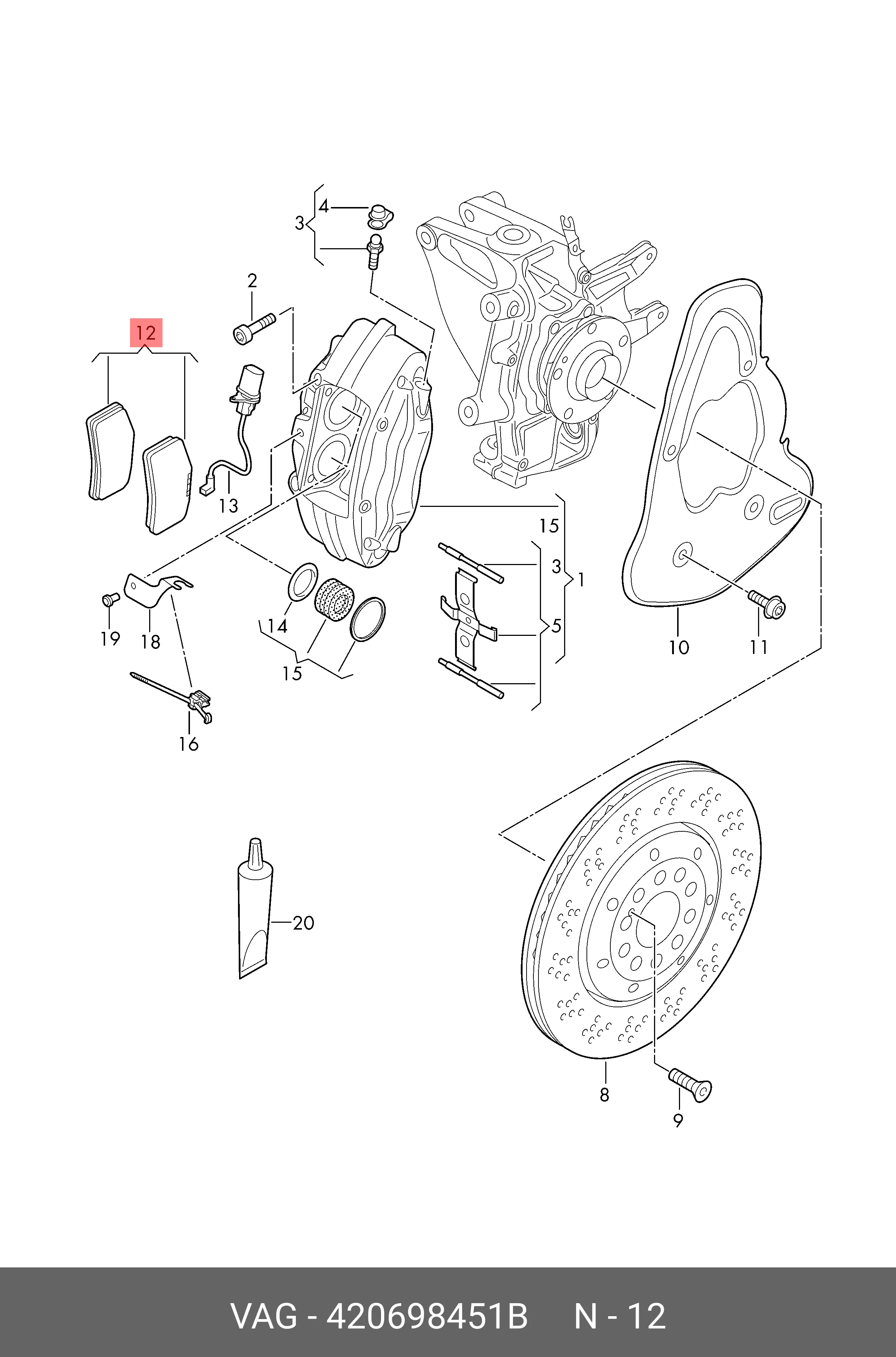 VAG 420 698 451 B BRAKE PADS