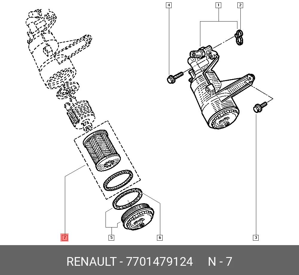 RENAULT 77 01 479 124 OIL FILTER (ELEMENT)