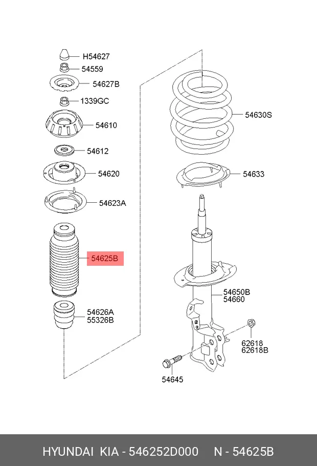 KIA 54625-2D000 SHOCK DUST COVER