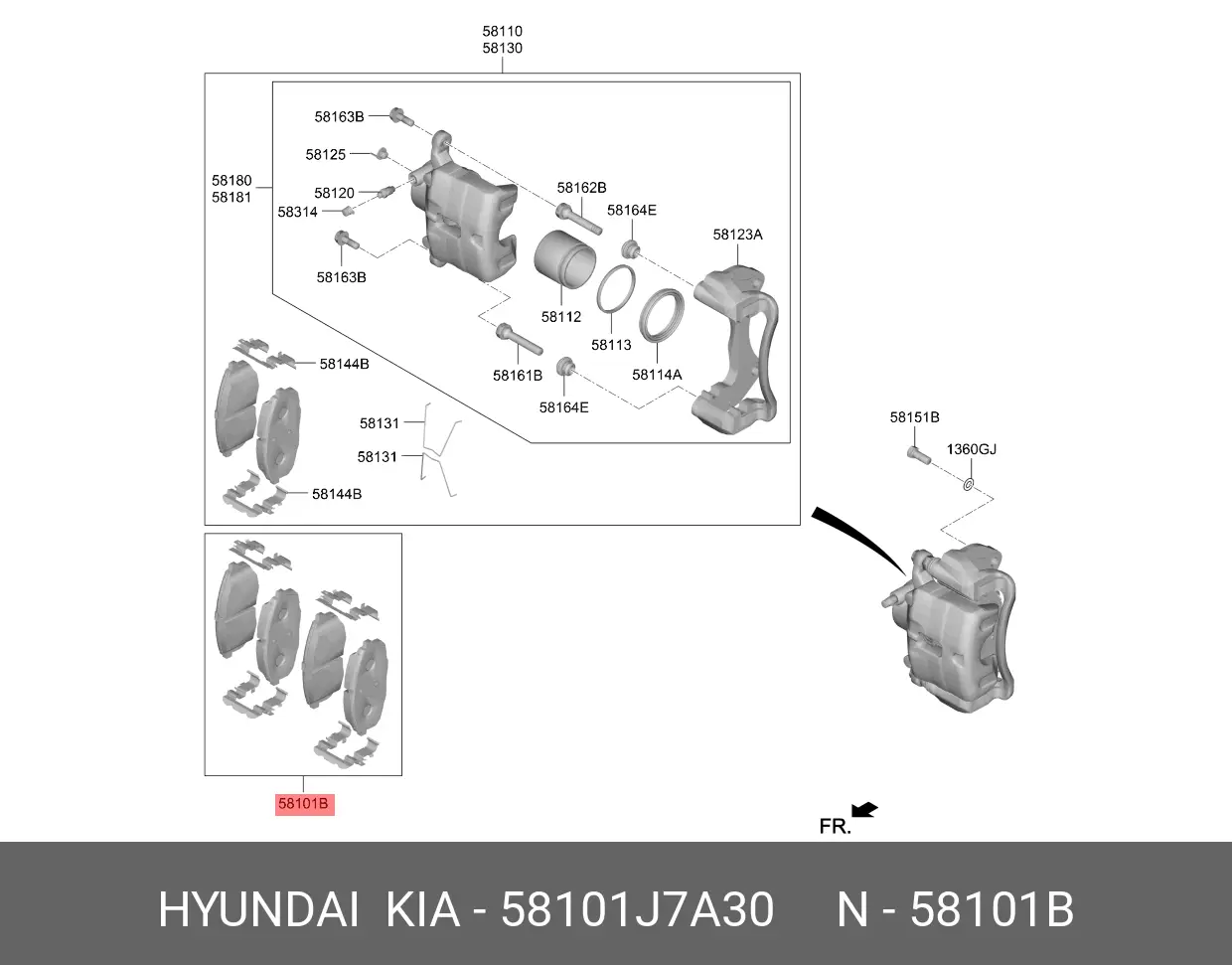 HYUNDAI / KIA 58101-J7A30 BRAKE PADS