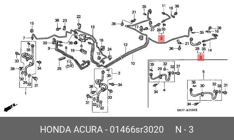 HONDA 01466-SR3-020 BRAKE HOSE