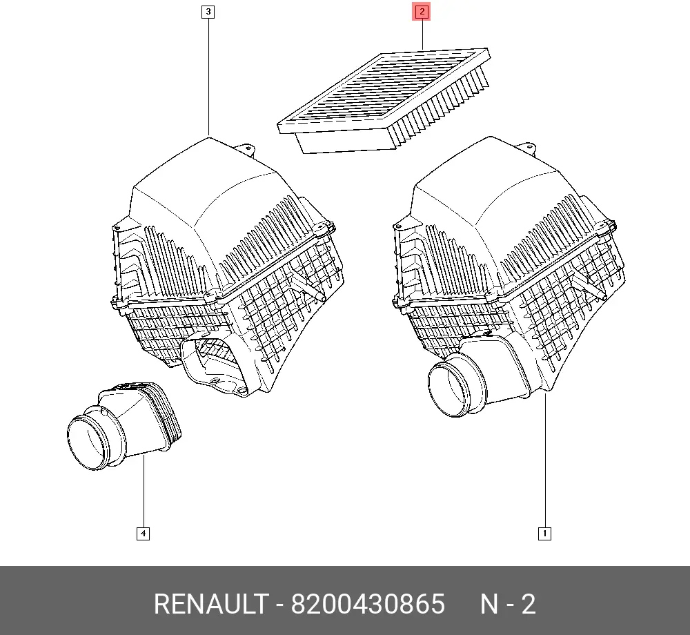 RENAULT 82 00 430 865 AIR FILTER