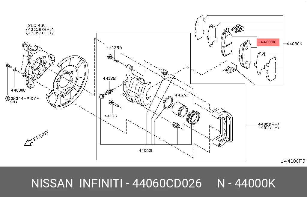 NISSAN 44060-CD026 BRAKE PADS