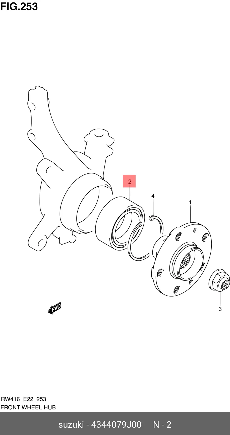SUZUKI 43440-79J00 WHEEL BEARING