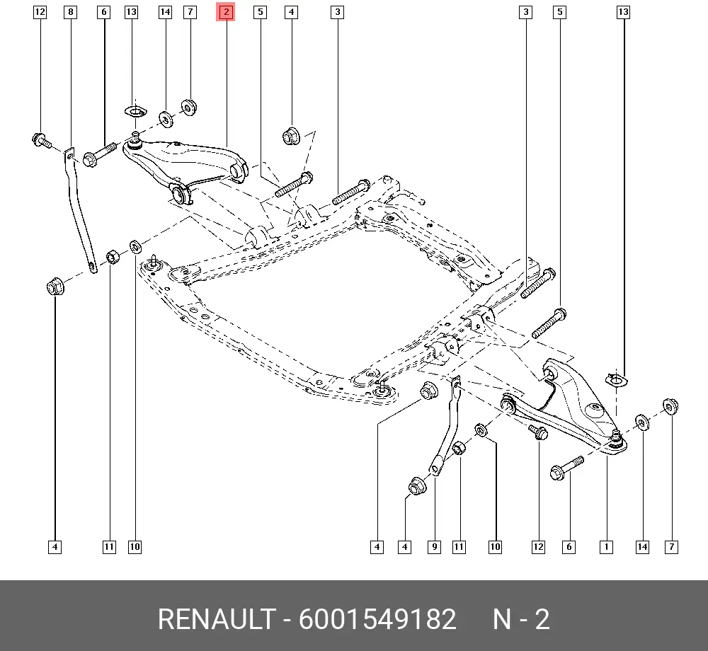 RENAULT 60 01 549 182 ARM ASSY, SUSPENSION