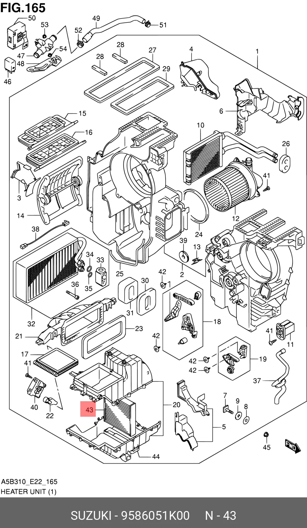 SUZUKI 95860-51K00 CABIN FILTER