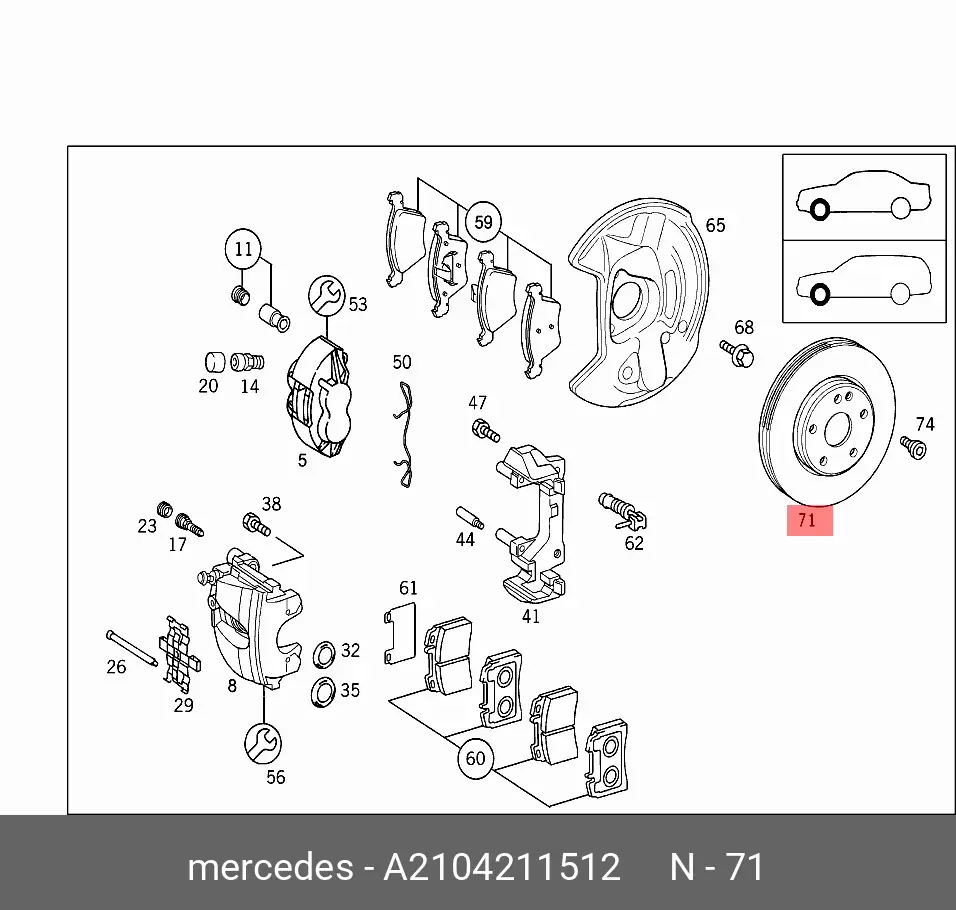 MERCEDES-BENZ A2104211512 ROTOR DISC